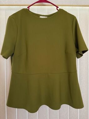 H&M Olive Green Peplum Tunic Top